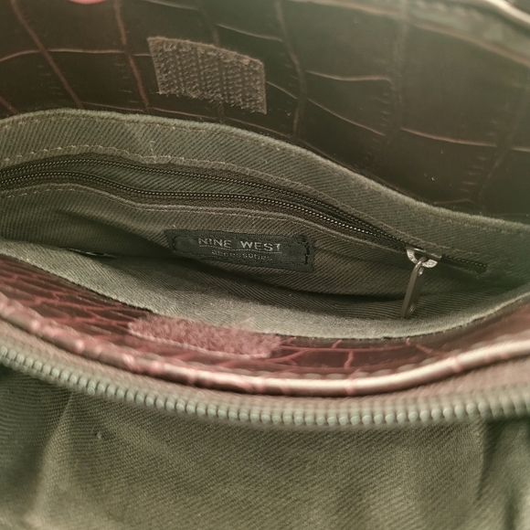 Nine West Reptile Alligator - Snakeskin print Shoulder bag chocolate brown - Picture 4 of 4